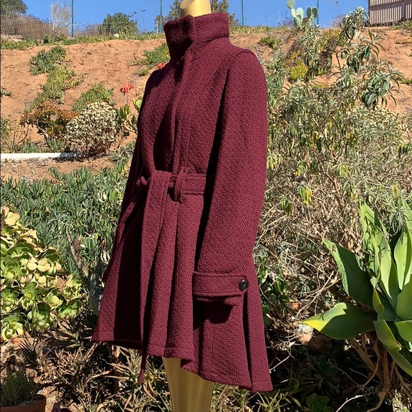 A.N.A heavyweight peacoat wine colored JCPenny new - Picture 2 of 7
